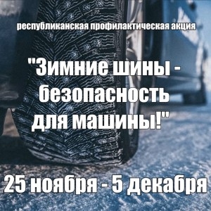 С 25 ноября по 5 декабря Госавтоинспекция проводит
республиканскую профилактическую акцию